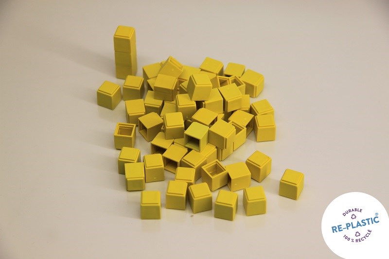 Base Ten Interlocking Plastic Units, Set Of 100 (Yellow)