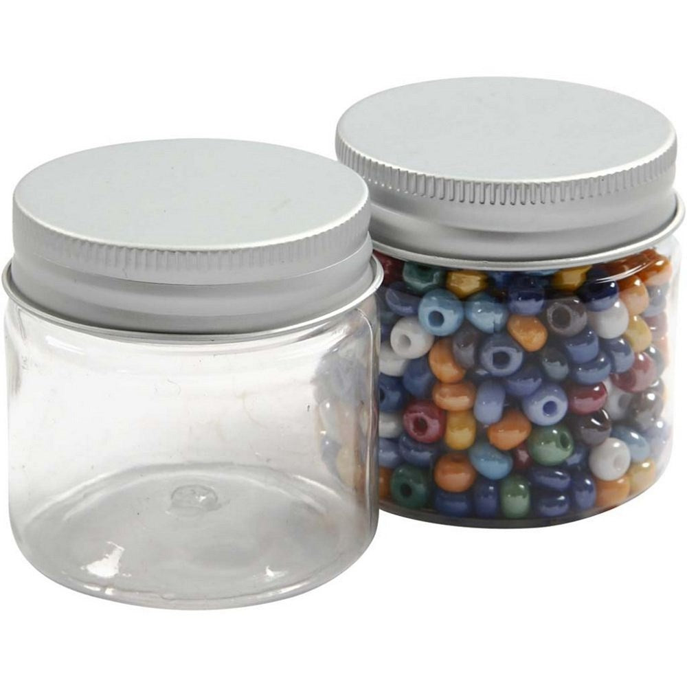 10 Plastic Jars with Screw-on Lid