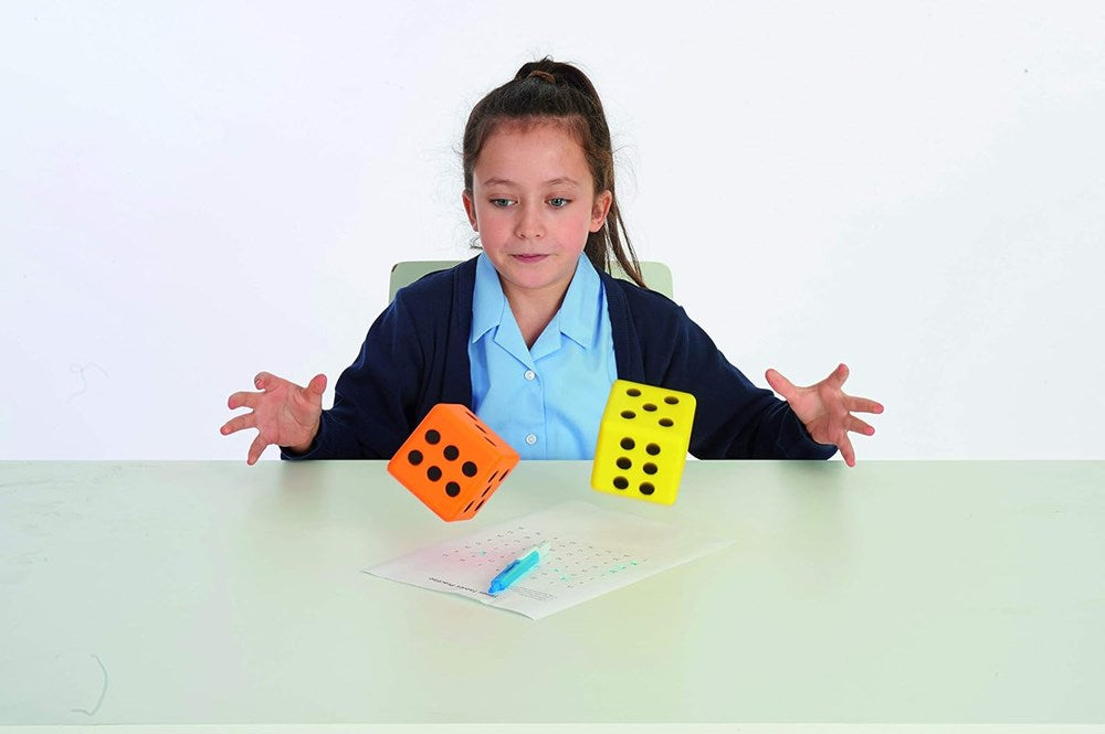 Soft Dice Pack of 2 Yellow & Orange