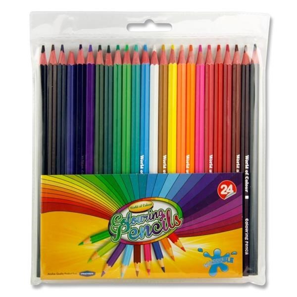 **World Of Colour Colouring Pencils Full Size Pack Of 24