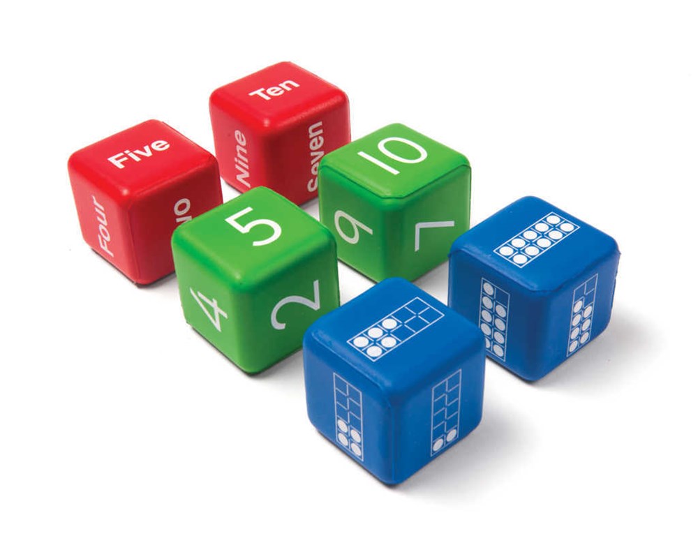 **Ten Frame and Number Dice (Set of 6)