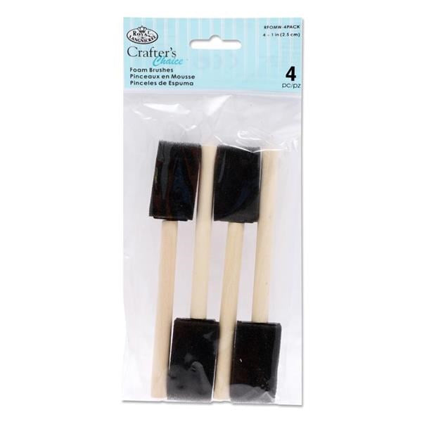 ** **Wooden Handle Foam Brush Set of 4