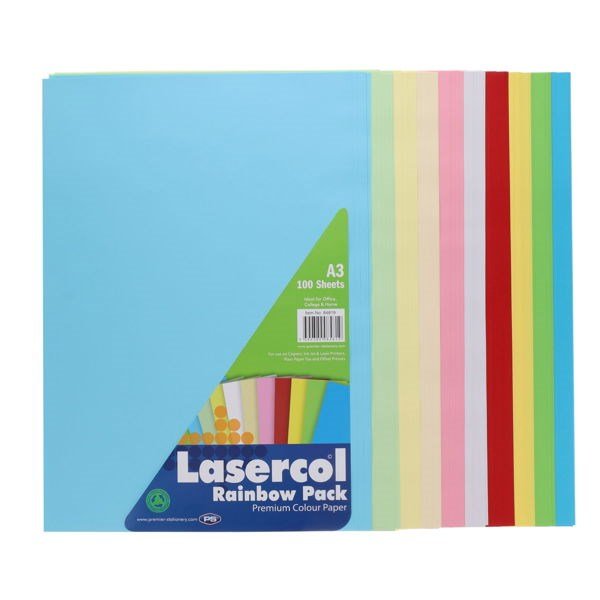 A3 Activity Paper Assorted Colours (Pack of 100 sheets) - ABC School Supplies