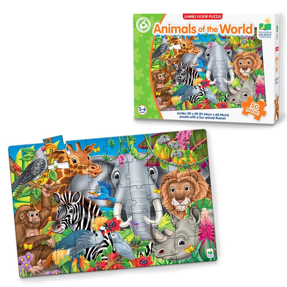 Jumbo Floor Puzzles - Animals Of The World 50 Pcs