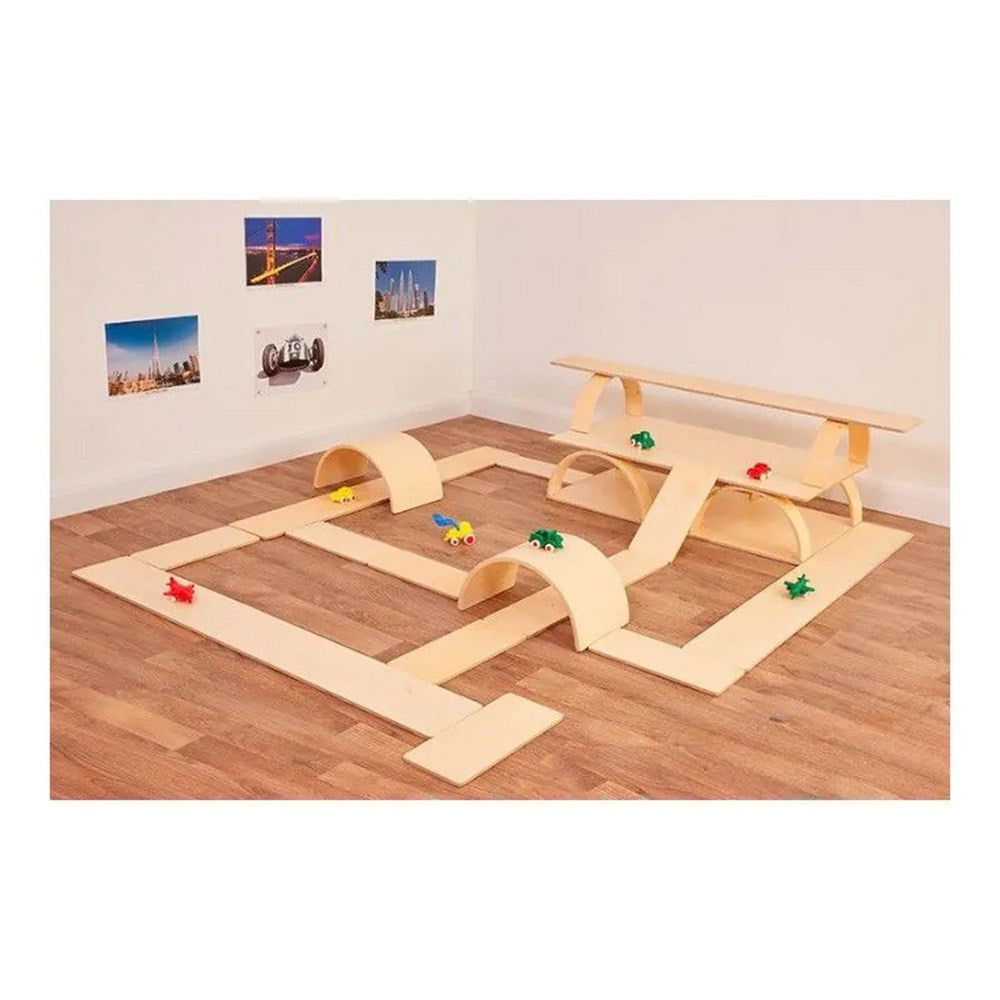 Construction City Big Roads, Bridges & Underpass Set - 24 Piece Set