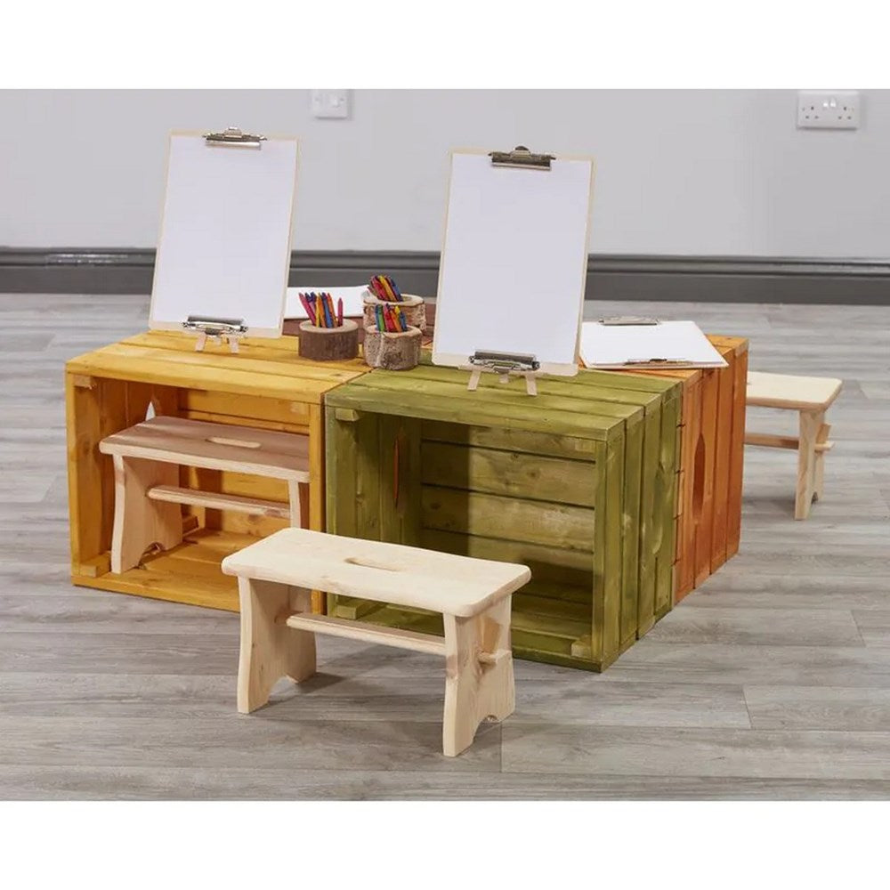 Large Coloured Crates Storage/Seats - Set of 4