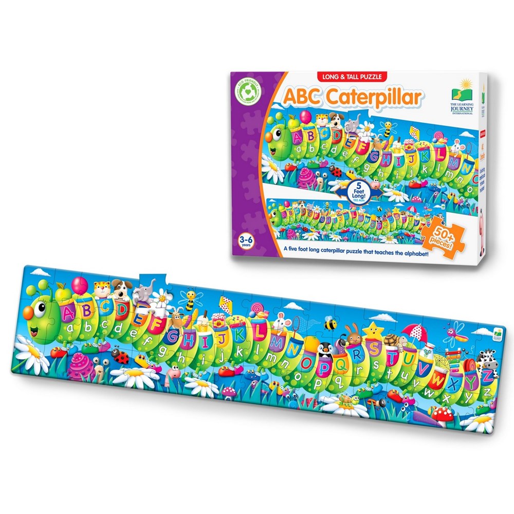 **Long & Tall Puzzle Abc Caterpillar Letters 51 Pcs