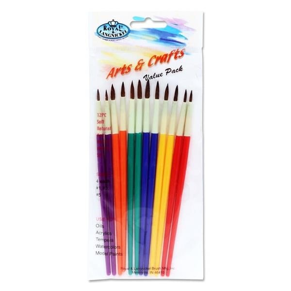 **Arts & Crafts Value Brush Pack Of 12 - ABC School Supplies