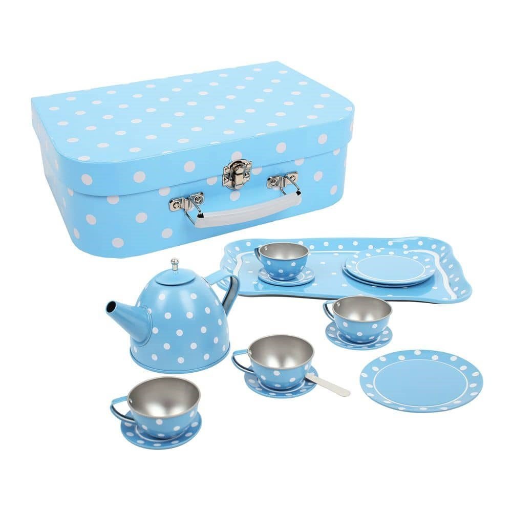 Blue Polka Dot Tin Tea Set - ABC School Supplies