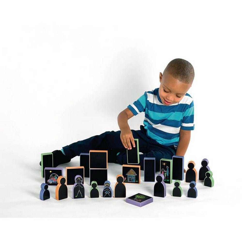 Chalkboard Blocks - People 12 Pack - ABC School Supplies