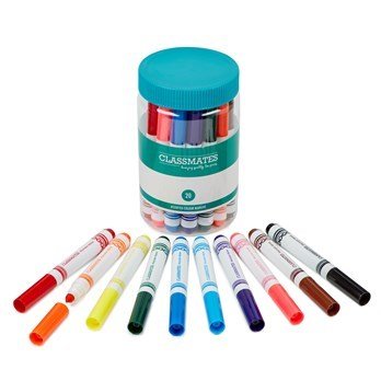 Classmates Colour Marker Pen – Assorted, Pack Of 20 - ABC School Supplies