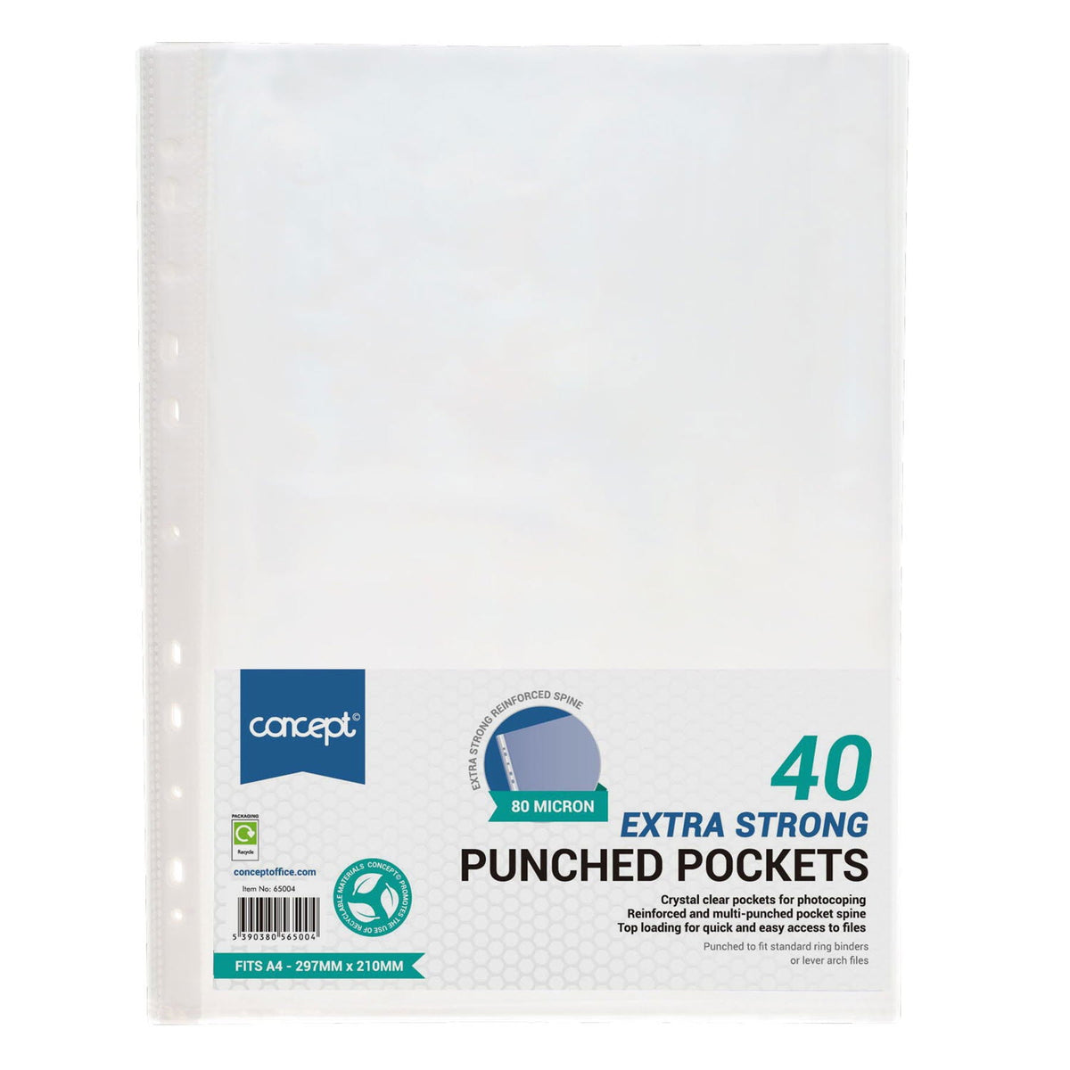 Concept A4 Extra Strong Polypockets Pack of 40 - ABC School Supplies