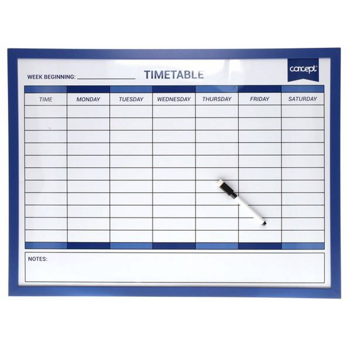 Concept Magnetic Dry Wipe Weekly Planner Whiteboard - 45X60cm - ABC School Supplies