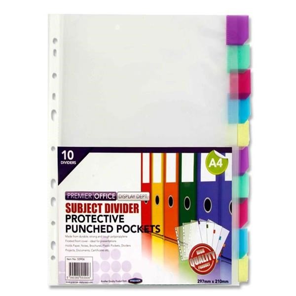 Concept Subject Divider Punched Pockets - 10 Part - ABC School Supplies