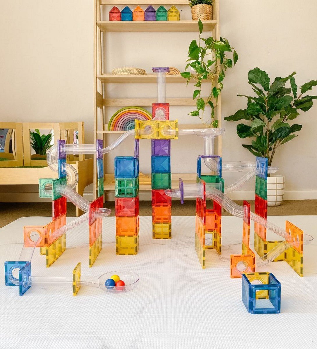 Connetix Rainbow Ball Run Pack of 92 pcs - ABC School Supplies