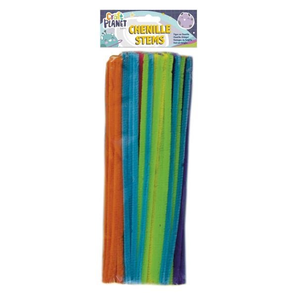 Craft Planet Chenille Stems Pipe Cleaners 6 Neon Colours (300Mm) Pack Of 60 - ABC School Supplies