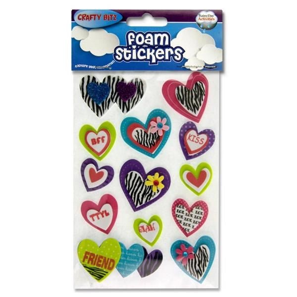 Crafty Bitz 3D Foam Stickers - Hearts - ABC School Supplies
