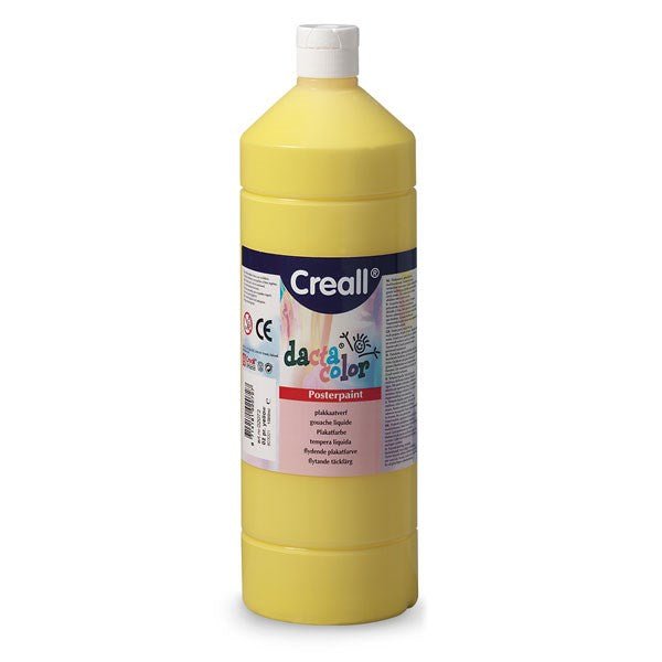Creall 1 Litre Bottle Poster Paint - Primary Yellow - ABC School Supplies