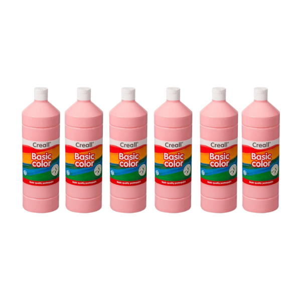 Creall 1 Litre X 6 Bottle Poster Paint - Pink - ABC School Supplies