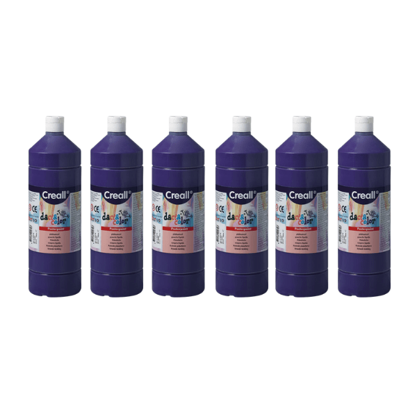 Creall 1 Litre X 6 Bottle Poster Paint - Purple/Violet - ABC School Supplies