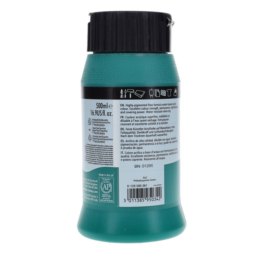 Daler Rowney System3 500ml Acrylic Paint - Phthalo Green - ABC School Supplies