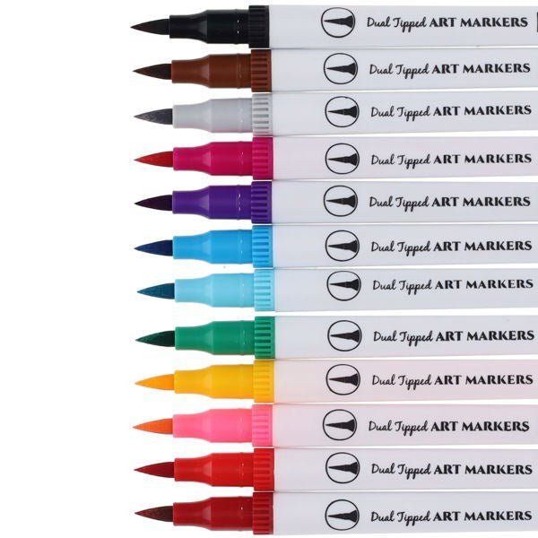 Dual Tipped Art Markers Pack of 12 - ABC School Supplies