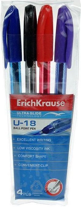**Erichkrause Ballpoint Pen - Pack Of 4 - ABC School Supplies