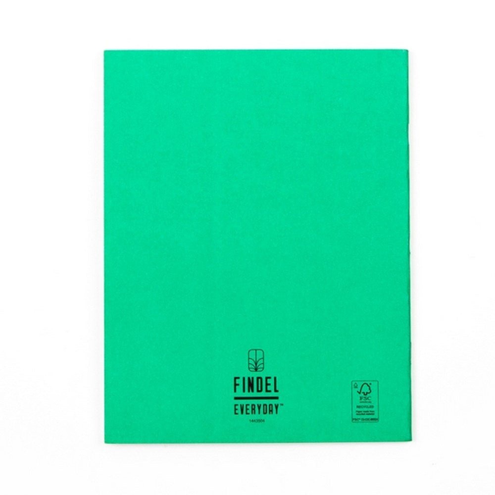 Everyday 9" X 7" Exercise Book 80 Page, 8Mm Ruled With Margin, Green - Pack Of 100 - ABC School Supplies