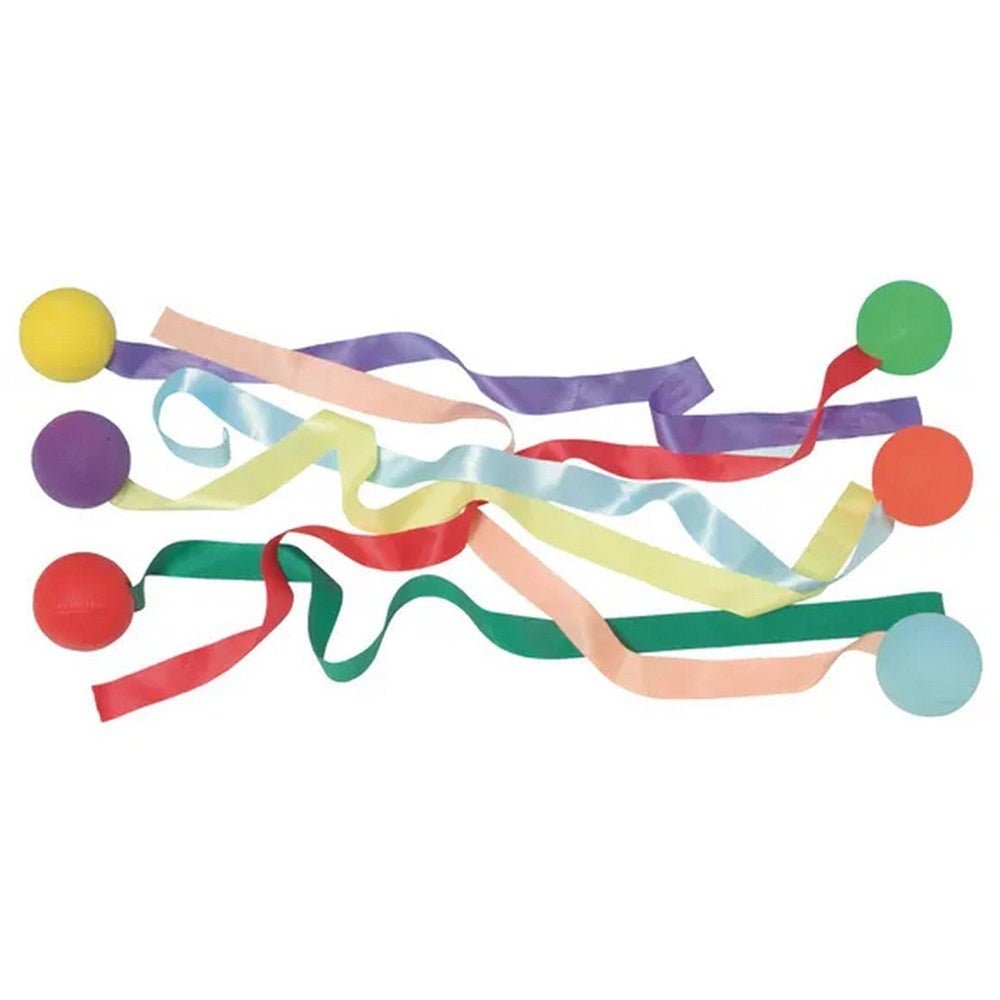 Everyday Ribbon Tail Balls - Assorted - 68mm - Pack of 6 - ABC School Supplies