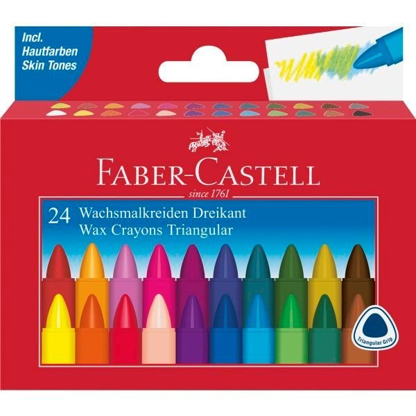 Faber Castell Redline Junior Grip Triangular Crayons Box Of 24 - ABC School Supplies