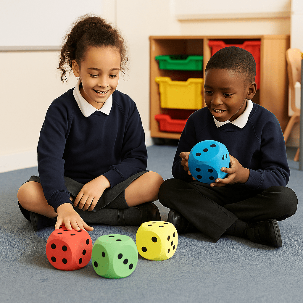 Foam Dice Multi Coloured Pack of 4 - ABC School Supplies