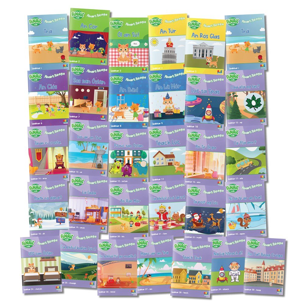 Fonaic le Fis Abairtà Beaga - Decodable Readers Complete Classroom Kit (180 Books) - ABC School Supplies