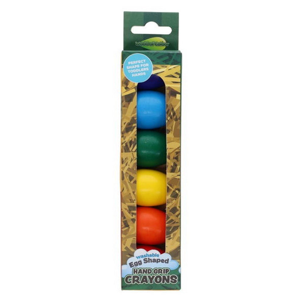 Hand Grip Crayons - Egg Shaped Pack of 6 - ABC School Supplies