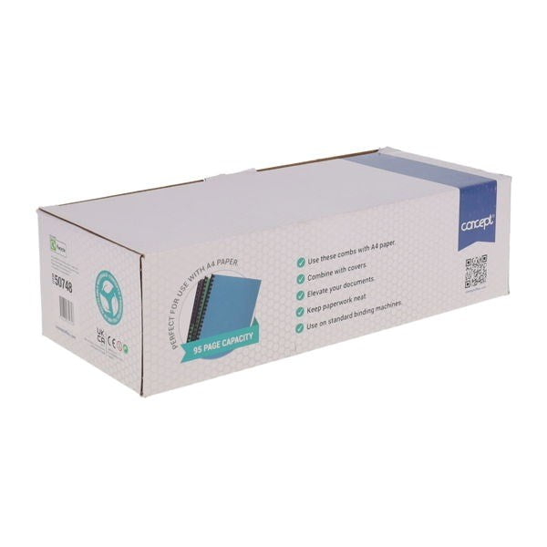 Concept A4 Box of 100 12mm Black Binding Comb