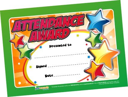 Just Rewards Certificates Attendance Award - ABC School Supplies
