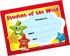 Just Rewards Certificates Student Of The Week - ABC School Supplies