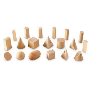 Learning Resources Wooden Geometric Solids (Set Of 19) - ABC School Supplies