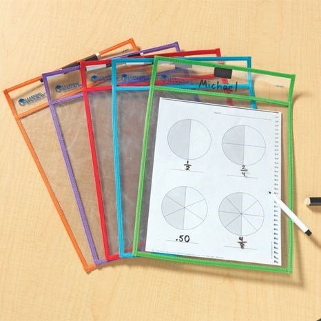 Learning Resources Write And Wipe Pockets (Set Of 5) - ABC School Supplies