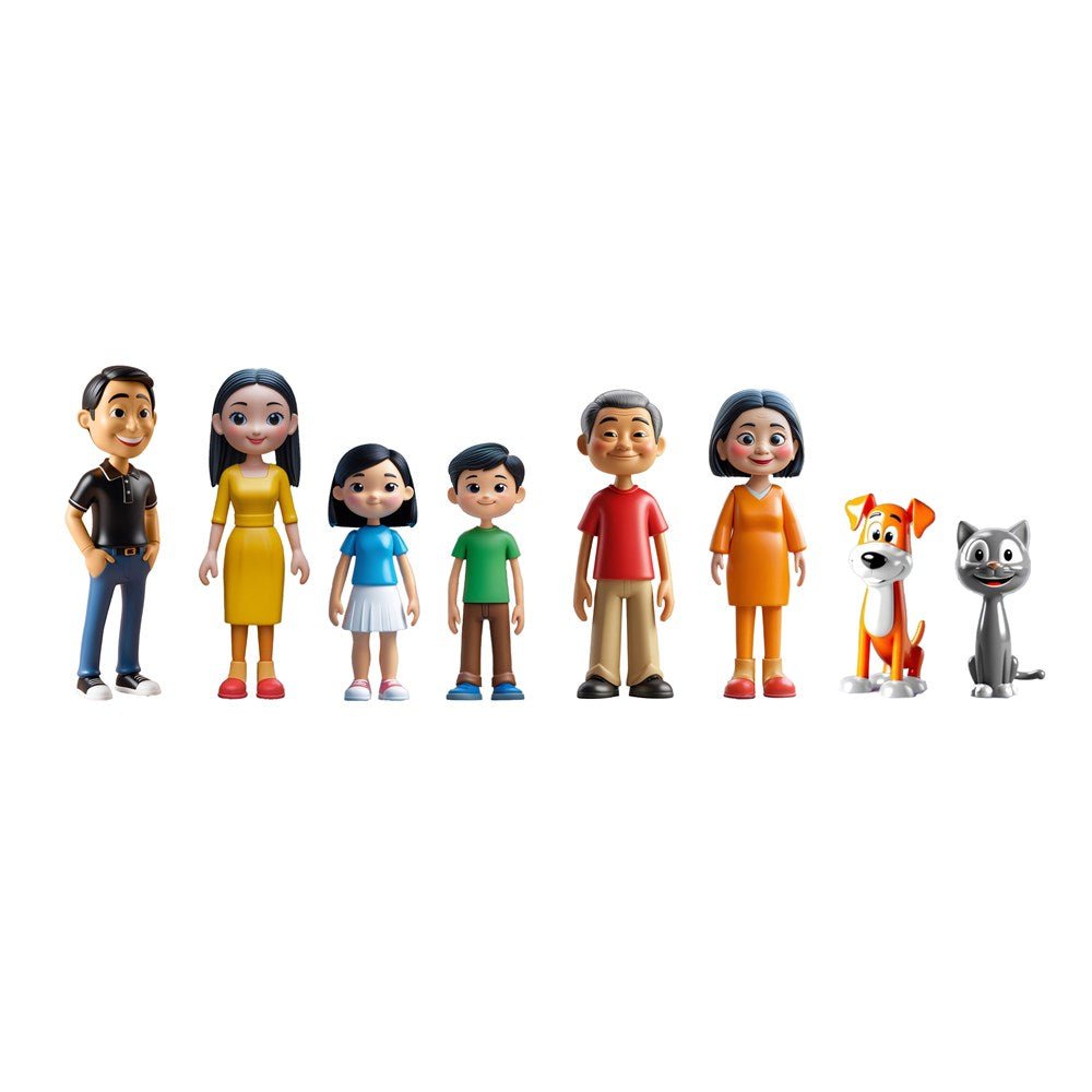 Miniland Medium Tone Skin Family (8 figures) - ABC School Supplies