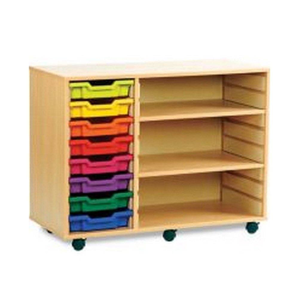 Monarch 8 Single Tray Storage Unit with 2 Adjustable Shelf Compartments - ABC School Supplies