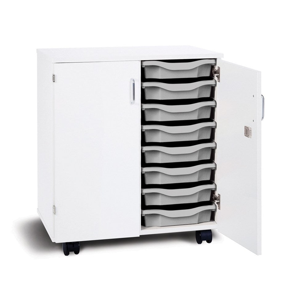 Monarch Mobile 16 Tray Single Tray Storage Unit with Lockable Doors - ABC School Supplies