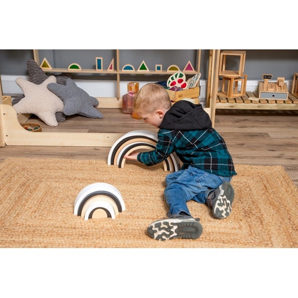 Monochrome Wooden Stacking Rainbow - ABC School Supplies