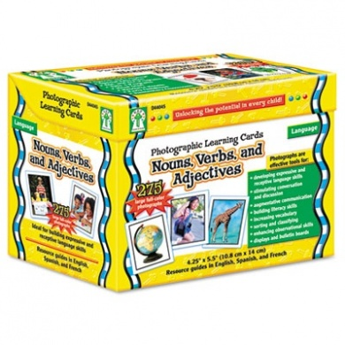 **Nouns, Verbs And Adjectives Learning Cards Classpack - ABC School Supplies