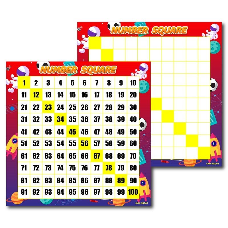 **Number Squares (150Mm X 150Mm) Set Of 30 - ABC School Supplies