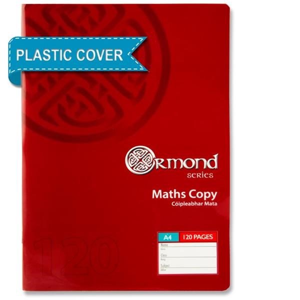 Ormond A4 120Pg Maths Copy With Plastic Cover - ABC School Supplies