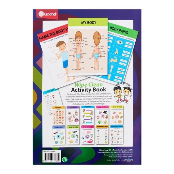 **Ormond Wipe Clean Activity Book - Body Parts & The 5 Senses - ABC School Supplies