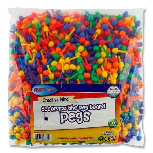 Pegs & 5 Peg Boards Bundle 1,000 - ABC School Supplies