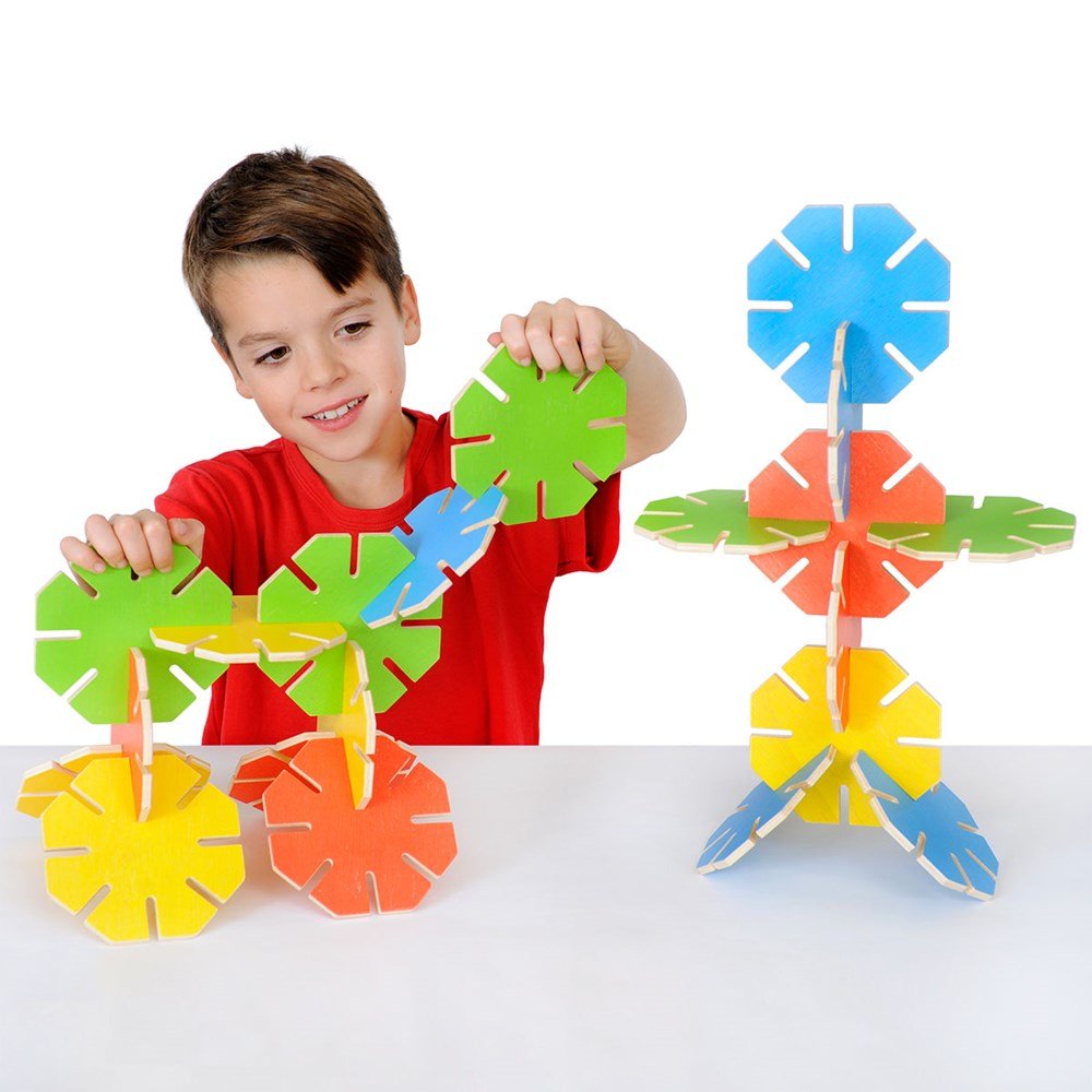Polydron Wooden Octoplay Bright Colours - ABC School Supplies