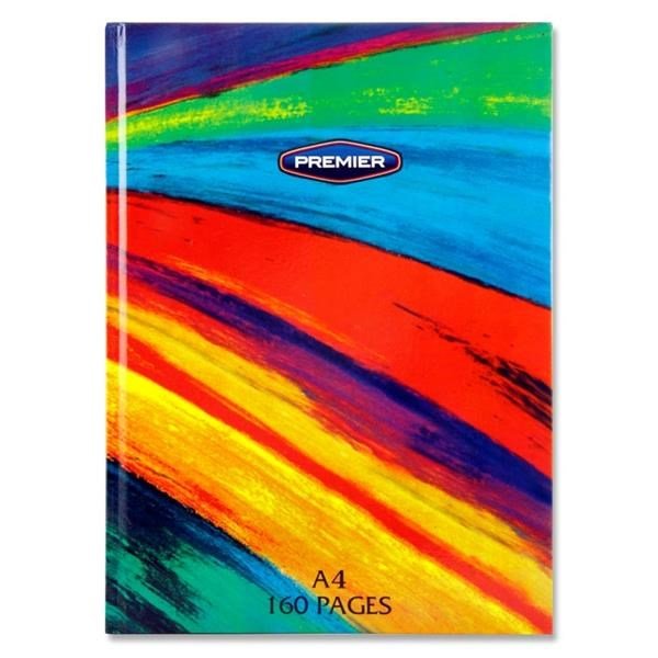 Premier Rainbow A4 160 Page Hardcover Notebook - ABC School Supplies