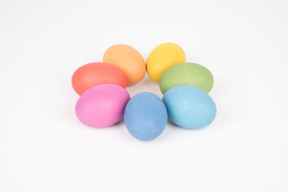 Rainbow Wooden Eggs - ABC School Supplies